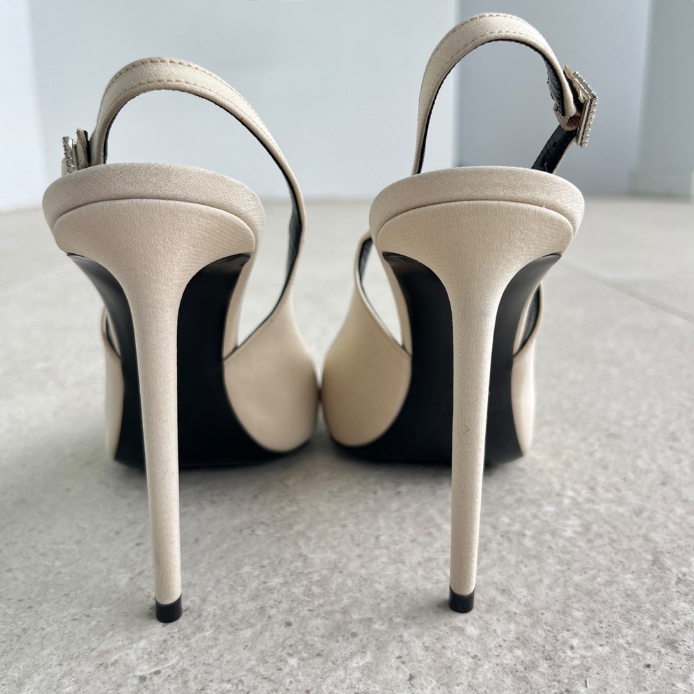 Saint Laurent Zoe Slingback Pump in Pale Sand - Picture 14 of 15